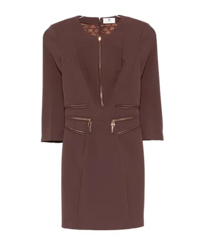 ELISABETTA FRANCHI ZIP-DETAIL DRESS