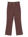 Elisabetta Franchi Cropped Brown Straight-leg Trousers With High Waist In Multi