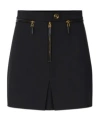 Elisabetta Franchi Black Double Crepe Skirt With Zip In Black