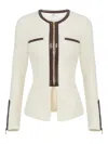 Elisabetta Franchi Zip-fastening Cardigan In Neutral