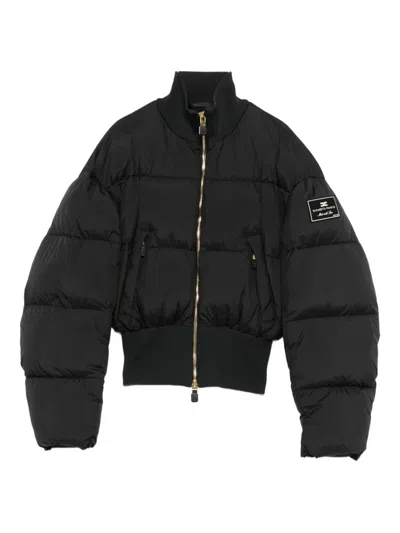 Elisabetta Franchi Zip-fastening Puffer Jacket In Black