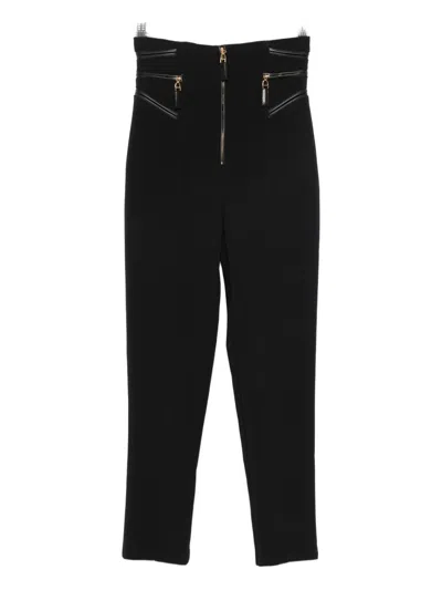 ELISABETTA FRANCHI ZIP-FASTENING TRIM-DETAIL TROUSERS
