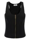 Elisabetta Franchi Structured Wool Blend Bustier Top In Black