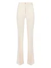 Elisabetta Franchi Zip-front Flared Trousers In Neutral