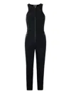 Elisabetta Franchi Zip-front Halterneck Jumpsuit In Black