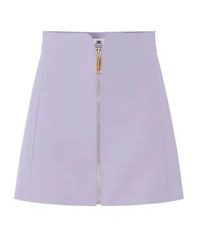 Elisabetta Franchi Zip-front Mini Skirt In Purple