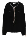 Elisabetta Franchi Zip-front Pocket Cardigan In Black