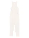 Elisabetta Franchi Zip-front Sleeveless Jumpsuit In White