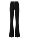 Elisabetta Franchi Flared High-waisted Trousers With Front Seam Detail In Blue