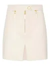 Elisabetta Franchi Zip Mini Skirt In Neutral