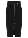 Elisabetta Franchi Lightweight Crepe Skirt With Black Zip In Black