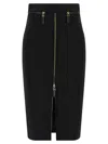 Elisabetta Franchi Lightweight Crepe Skirt With Black Zip In Black