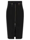 Elisabetta Franchi Lightweight Crepe Skirt With Black Zip In Black