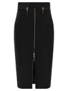Elisabetta Franchi Lightweight Crepe Skirt With Black Zip In Black