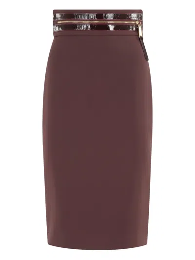 ELISABETTA FRANCHI ZIP-TRIMMED SKIRT