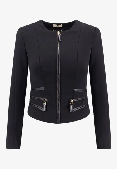 ELISABETTA FRANCHI ZIP-UP CROPPED JACKET