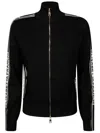 Elisabetta Franchi Zip-up High Neck Cardigan In Nero