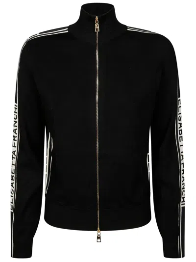 ELISABETTA FRANCHI ZIP-UP HIGH NECK CARDIGAN