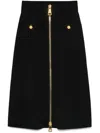 Elisabetta Franchi Zip-up Midi Skirt In 黑色