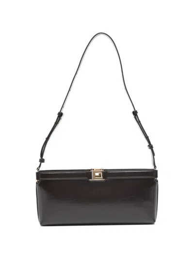 Elisabetta Franchi Zip-up Shoulder Bag In Brown