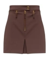 Elisabetta Franchi Double Crepe Skirt With Zip In Burgundy In Brown