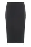 Elisabetta Franchi Knee-length Black Skirt With Gold Zipper Accents