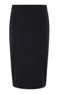 Elisabetta Franchi High Waist Back Slit Knee-length Skirts In Negro