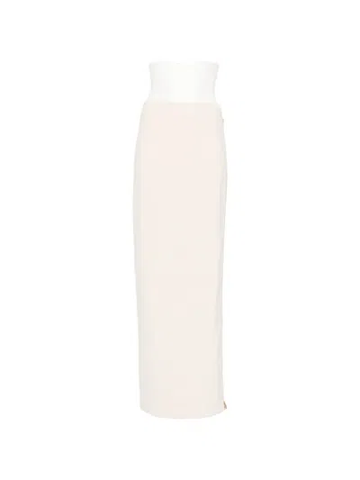 Elisabetta Franchi Zipped Pencil Skirt In White