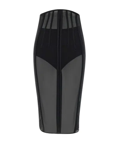 ELISABETTA FRANCHI EVENTS TULLE MIDI SKIRT