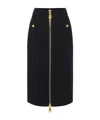 Elisabetta Franchi Gonna Midi In Viscosa Con Zip In Black