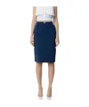 Elisabetta Franchi Logo-plaque Pencil Midi Skirt In Blue