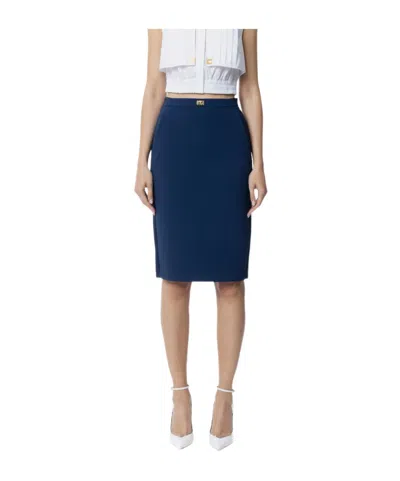 ELISABETTA FRANCHI ELISABETTA FRANCHI SATIN BANDS CRÊPE SKIRT