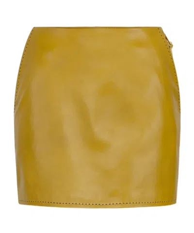 Elisabetta Franchi Zippered Skirt In Brown