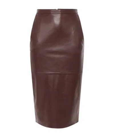 Elisabetta Franchi Zippered Skirt In Brown