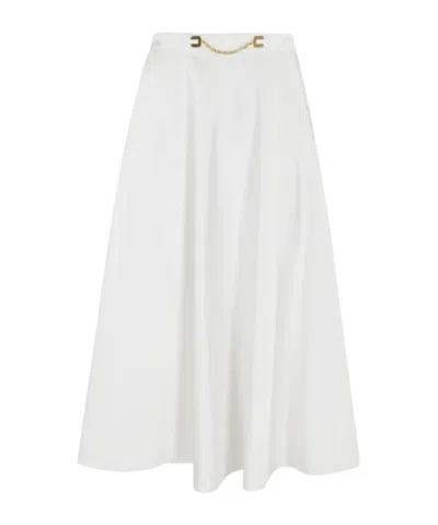 Elisabetta Franchi Zippered Skirt In White
