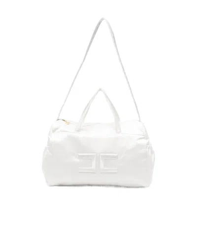 Elisabetta Franchi Zippered Travel Bag In White