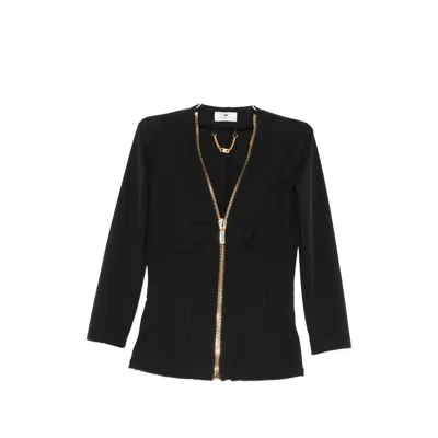 Elisabetta Franchi Zip-up Corset-style Jacket In Black