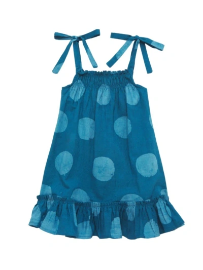 Elisamama Baby Girl's, Little Girl's & Girl's Polka Dot Print Dress In Turquoise