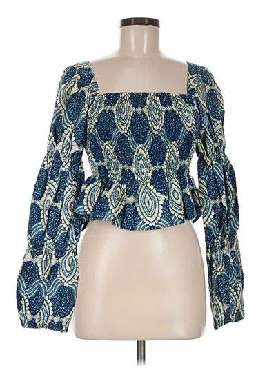 Pre-owned Elisamama Long Sleeve Blouse In Blue