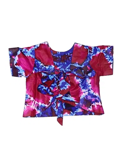 Pre-owned Elisamama Kids' Short Sleeve Blouse In Purple