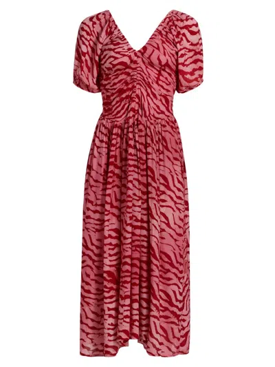 Elisamama Women's Bori Printed A-line Midi-dress In Pink