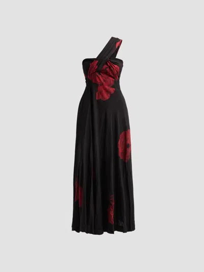 Elisamama Women's Bukola Tie-dye One-shoulder Maxi Dress In Black