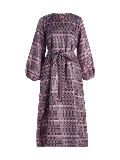 Elisamama Women's Diran Geometric Cotton A-line Midi-dress In Pink