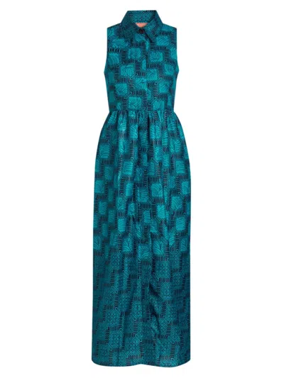 Elisamama Women's Dunni Floral Cotton Shirtdress In Blue