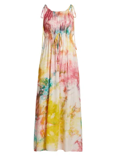 Elisamama Women's Eri Tie-dye Drawstring Waist Maxi Dress In Multi