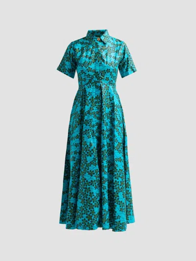 Elisamama Women's Feyi Printed Cotton Dress In Blue