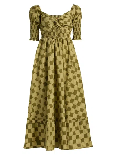 Elisamama Women's Siju Printed Midi-dress In Green