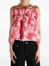 Elise Puff Brocade Floral Top In Multi