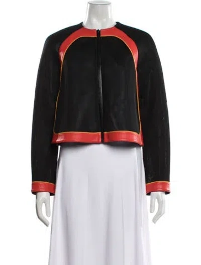 Pre-owned Elisha Abargel Neoprene Bomber Jacket In Black
