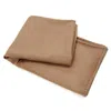 Eliská Brown Cashmere Throw - Taupe With Blanket Stitching In Brown